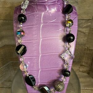 Elegant Black and Silver Beaded Necklace